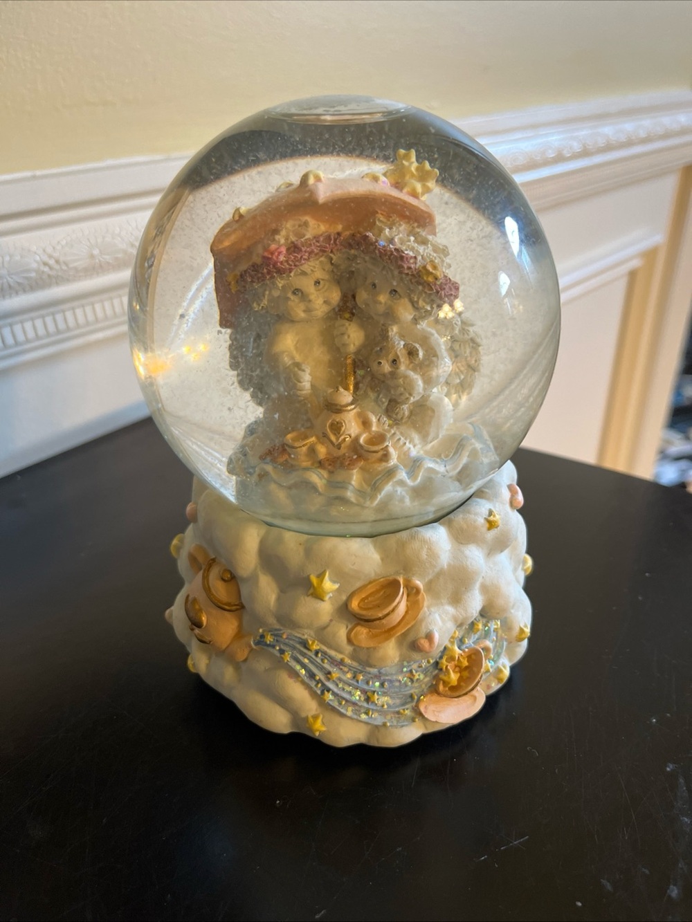 vintage 90s NWOB cherub musical snow globe from Cast Art Industries -5.5”x4”